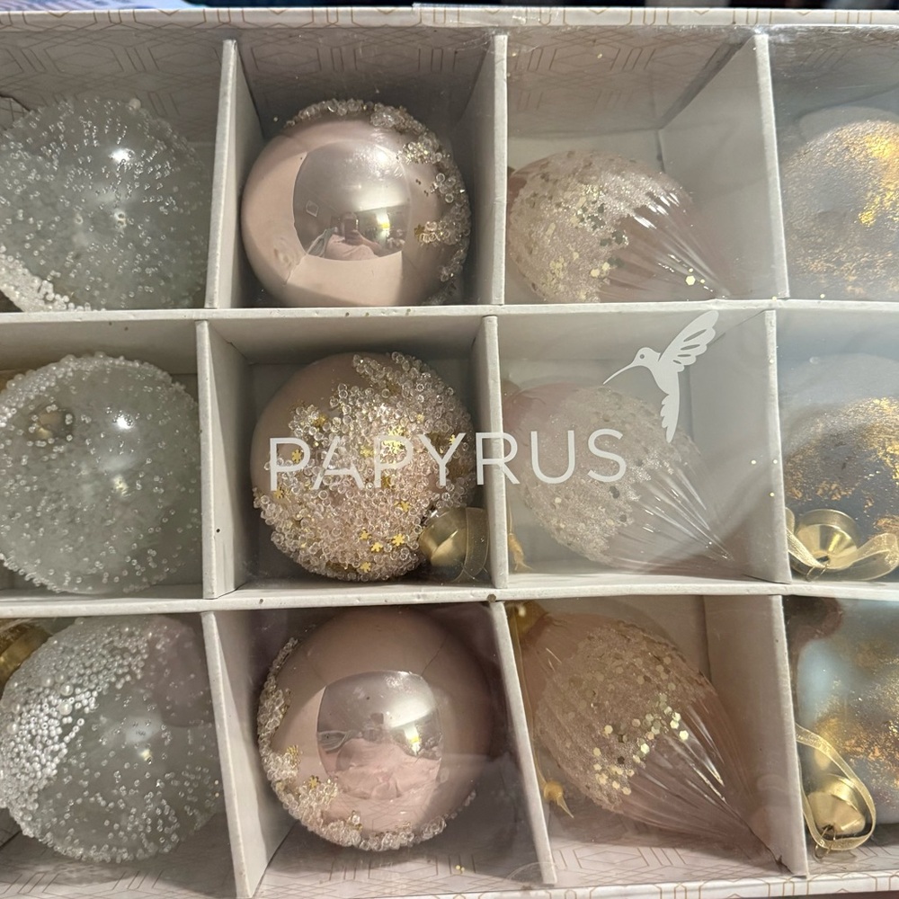 Papyrus Pink and Gold Ornament Collection